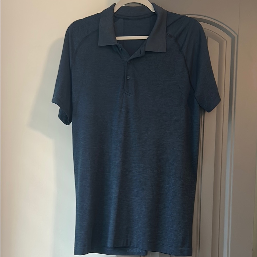 Lululemon Athletica Blue Polo Shirt Classic Design